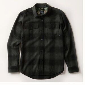 EUC Pladra Men's Workhorse Wool Flannel Shirt- Moss Green